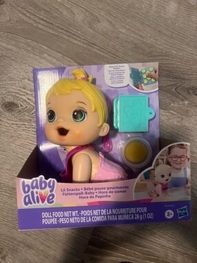 Baby Alive Lil Snacks Blonde Baby Doll in Pink Outfit